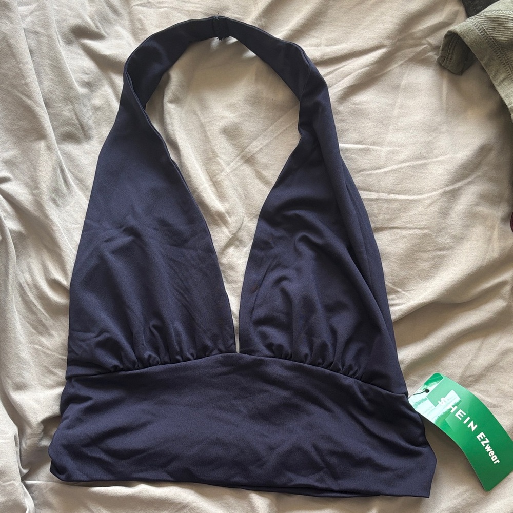 SHEIN Deep Blue Halter Top